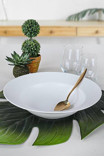 Mat Beyaz Delta Makarna Taba 26 Cm