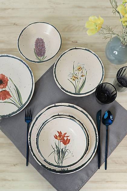 Keraart Anatolian Flowers Yemek Takm 24 Para 6 Kiilik - 256/261