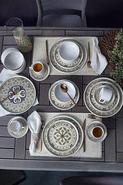 Timeless Brown Stackable Yemek / Kahvalt Takm 20 Para 4 Kiilik 21972-73