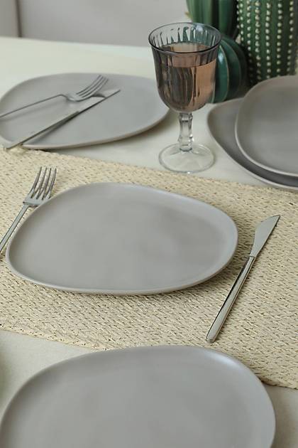 Mat Gri Tetra Pasta Taba 23 Cm 6 Adet 995