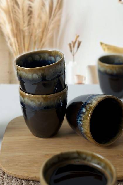 Shizen Siyah Latte Kupa 8 Cm 6 Adet Q29