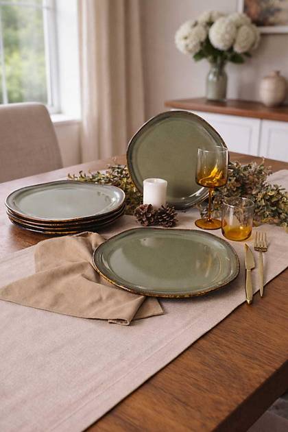 Reaktif Ye�il Bloom Servis Taba�� 29 Cm 6 Adet Q84