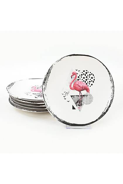 Flamingo Dots Pasta Taba 20 Cm 6 Adet - 20286
