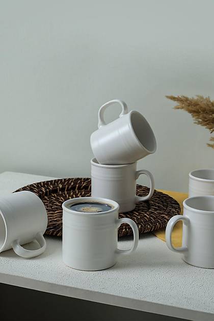 Mat Beyaz Varil Kupa 10 Cm 6 Adet 022