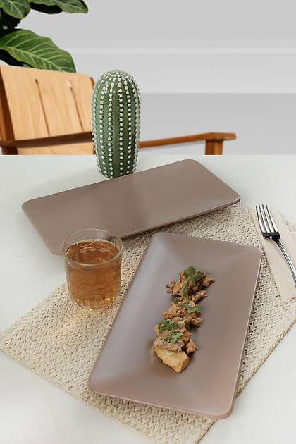 Mat Toprak Taupe Siera Kayk Tabak 33 Cm 2 Adet 977