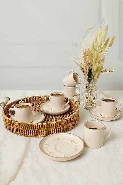 Taupe Bloom Nordic Kahve Takm 12 Para 6 Kiilik 22520-28