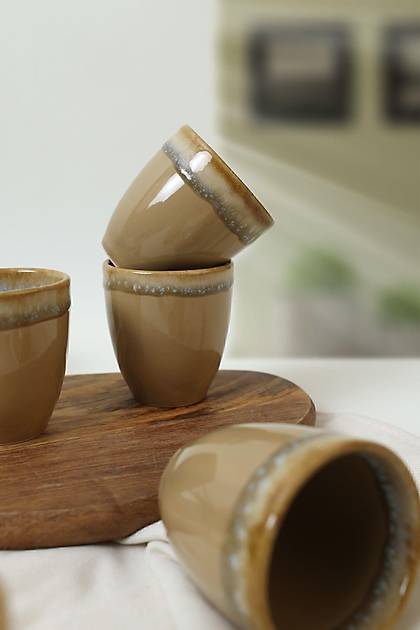 Shizen Toprak Latte Kupa 8 Cm 6 Adet Q43