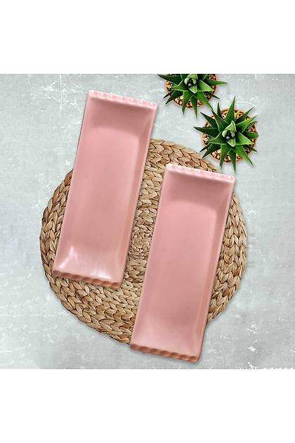Mat Ak Pembe Selen Kayk Tabak 33 Cm 2 Adet