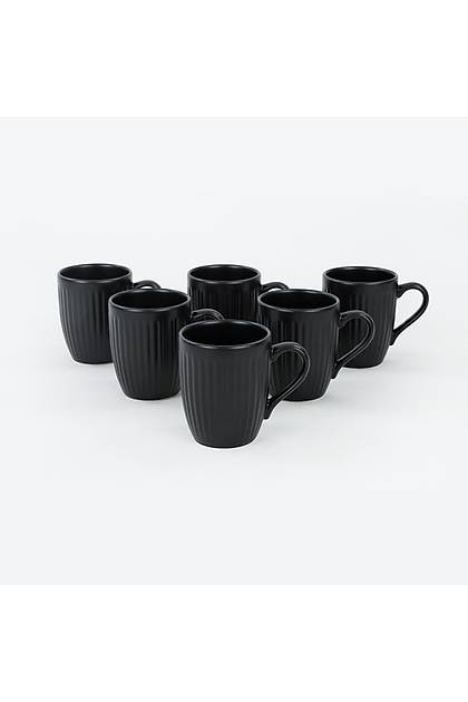 Line Mat Siyah Bulut Kupa 9 Cm 6 Adet