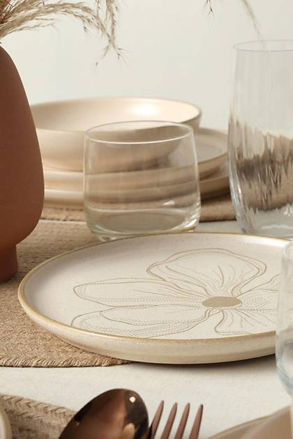 Taupe Bloom Nordc Yemek Takm 24 Para 6 Kiilik 22519-20-28-29