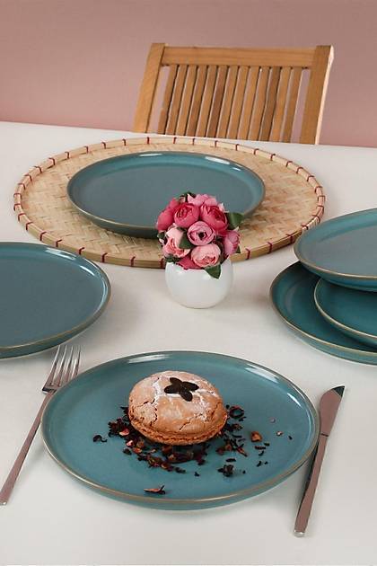 Nordic Blue Granit Pasta Taba 22 Cm 6 Adet