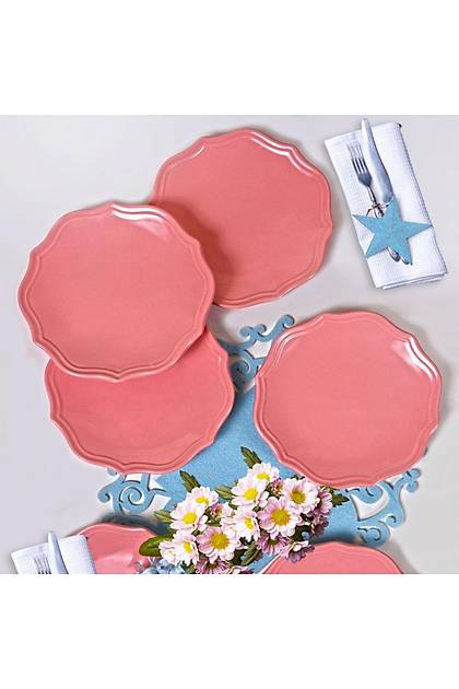 Romeo Pembe Servis Taba 26 cm 6 Adet