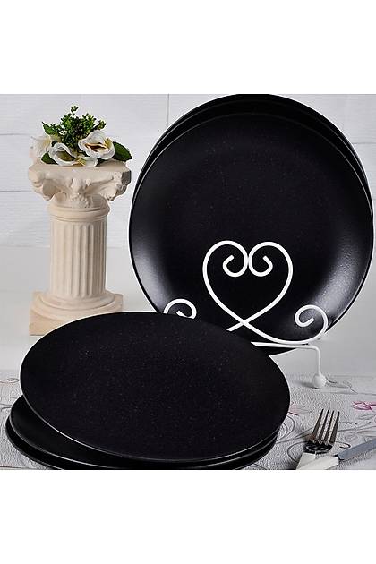 Siyah Ege Servis Taba 26 Cm 6 Adet