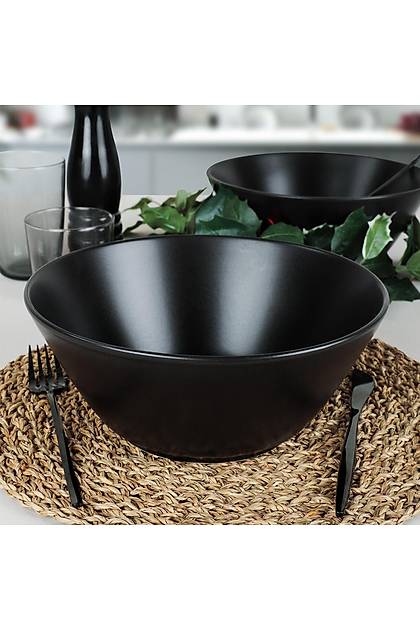 Mat Siyah Hitit Salata Kasesi 24 Cm 2 Adet