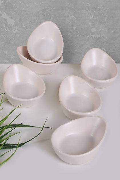 Mini Gondol Mat Krk Beyaz erezlik / Sosluk 8 Cm 6 Adet