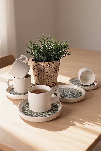 Timeless Green Stackable �ay Tak�m� 8 Par�a 4 Ki�ilik 21975