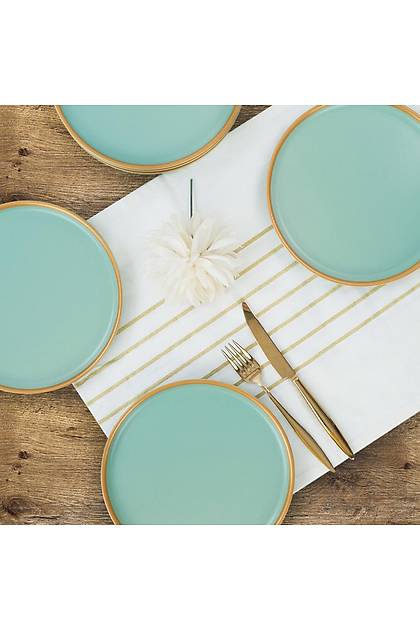 Nordic Gold Mat Ak Yeil Pasta Taba 22 Cm 6 Adet