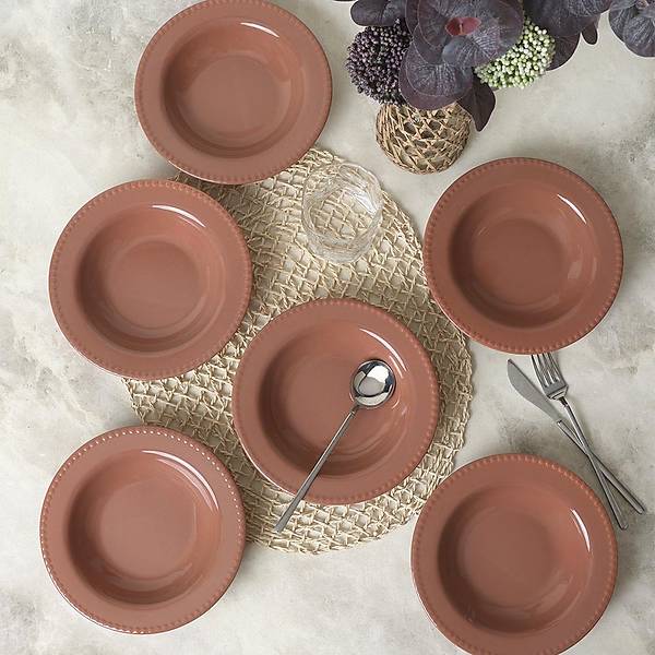 Kahverengi Bella Yemek Taba 21 Cm 6 Adet 605