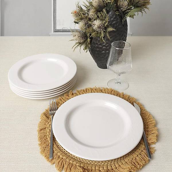 Beyaz yonya Servis Taba 26 Cm 6 Adet 006