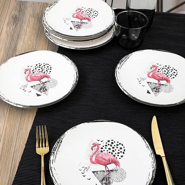 Flamingo Dots Pasta Taba 20 Cm 6 Adet - 20286