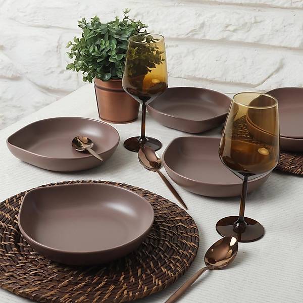Mat Ak Taupe Serenity Yemek Taba 21 Cm 6 Adet 958