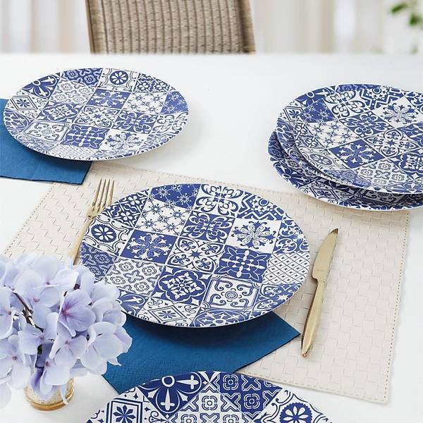 Blue Pattern Ege Servis Taba 25 Cm 6 Adet - 17926