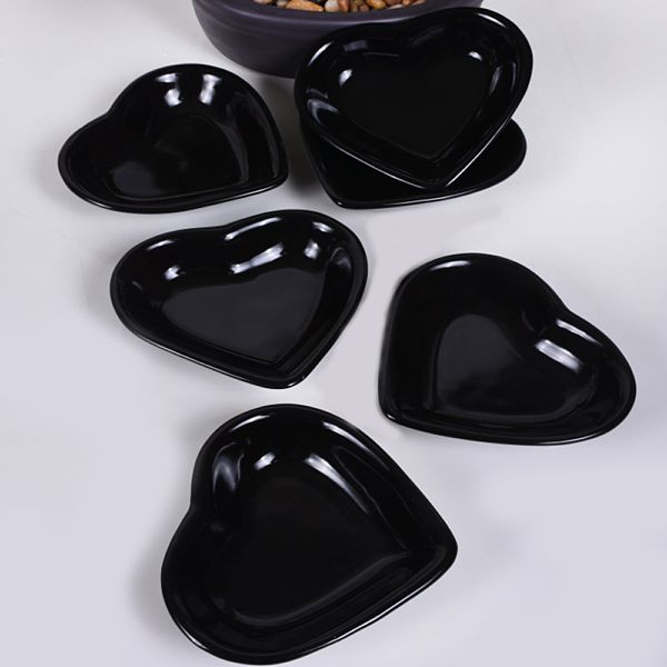Siyah Kalp erezlik/Sosluk 14 Cm 6 Adet