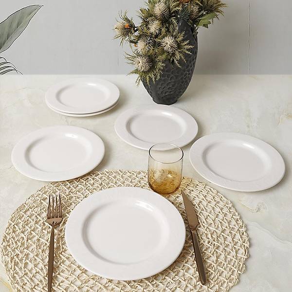 Beyaz yonya Pasta Taba 22 Cm 6 Adet 006