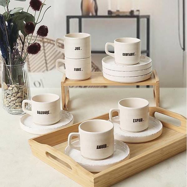 Deep Collection Mottolu Stackable ay Takm 12 Para 6 Kiilik 22650-55
