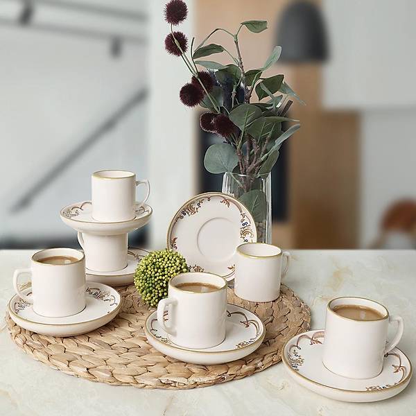 Bronze Bloom Nordic Kahve Takm 12 Para 6 Kiilik 22928-29
