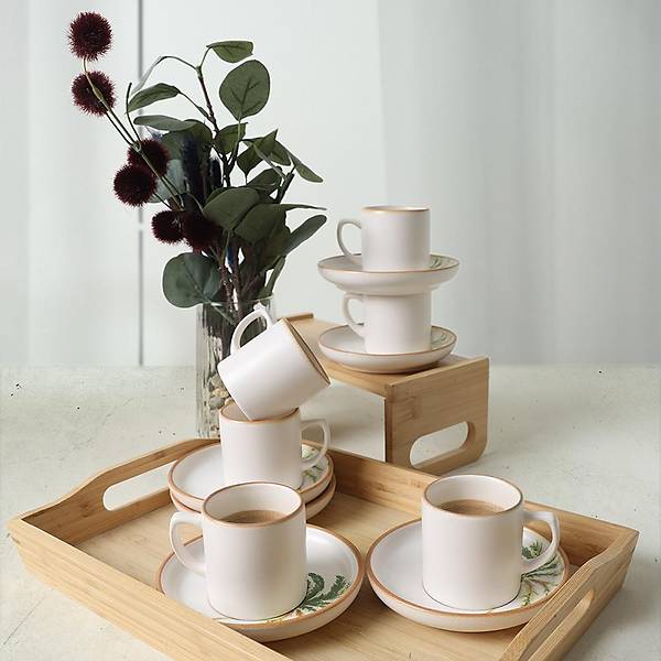 Bronze Palmiye Nordic Kahve Takm 12 Para 6 Kiilik 22902-03