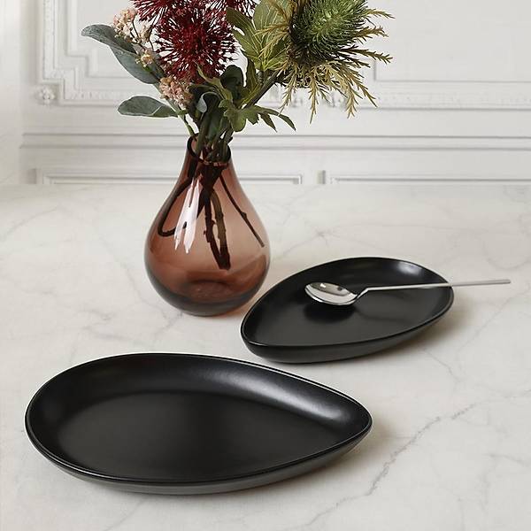Mat Siyah Serenity Kayk Tabak 24 Cm 2 Adet 956