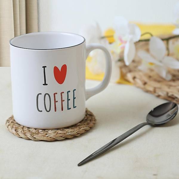 Keraart I Love Coffee Silindir Kupa 10 Cm