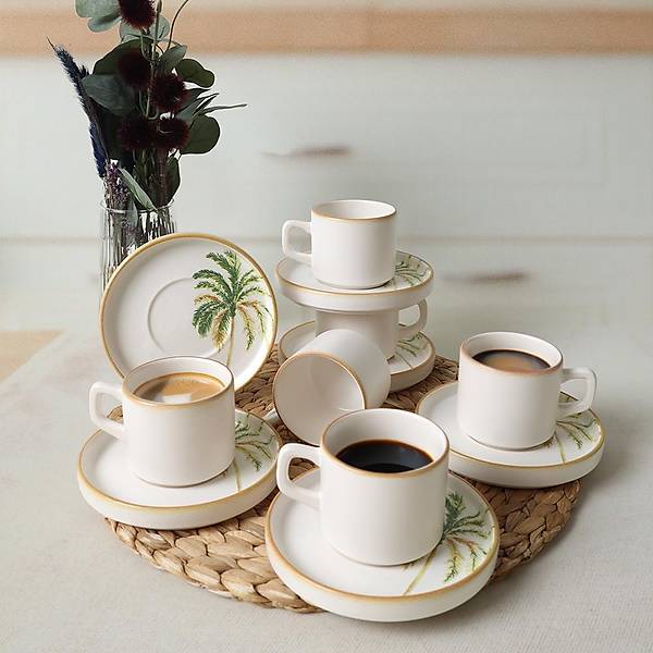 Bronze Palmiye Stackable ay Takm 12 Para 6 Kiilik 22902-03