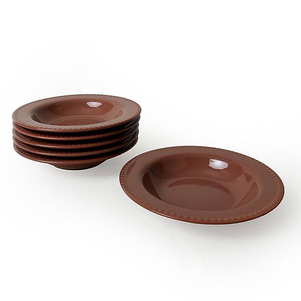 Kahverengi Bella Yemek Taba 21 Cm 6 Adet 605
