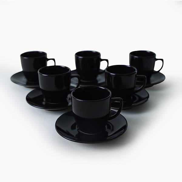 Siyah Magic Kahve Takm 12 Para 6 Kiilik 650