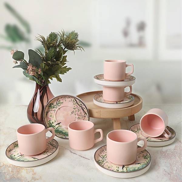 Pink Woods Stackable ay Takm 12 Para 6 Kiilik 22641