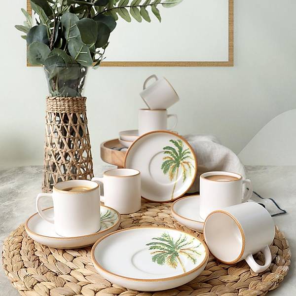 Bronze Palmiye Nordic Kahve Takm 12 Para 6 Kiilik 22902-03