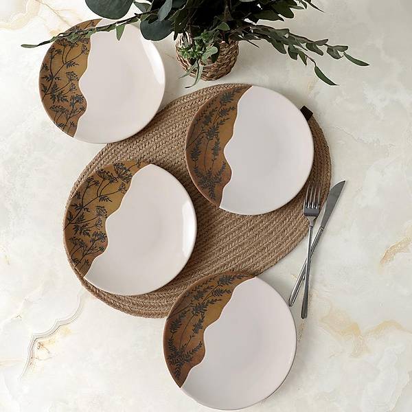 Terra Leaf Ege Pasta Taba 20 Cm 4 Adet 22878-79