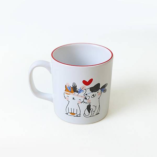 Keraart Cat Love Silindir Kupa 10 Cm