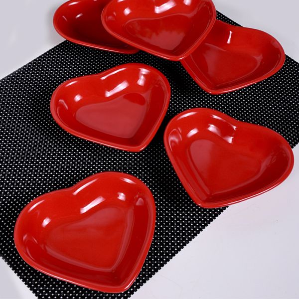 Kalp Çerezlik Sosluk Kırmızı 6 Adet 14 cm