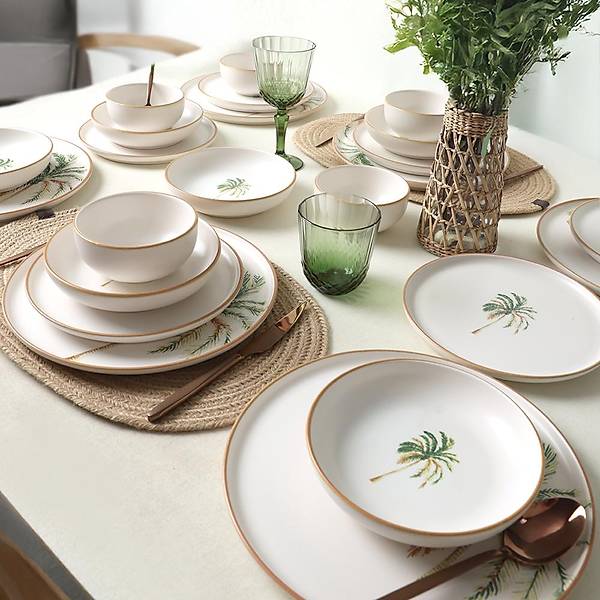 Bronze Palmiye Yemek Takm 24 Para 6 Kiilik 22901-02-03