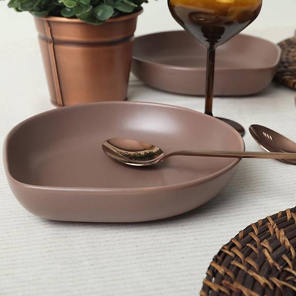 Mat Ak Taupe Serenity Yemek Taba 21 Cm 6 Adet 958