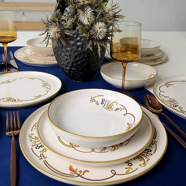 Bronze Bloom Yemek Takm 18 Para 6 Kiilik 22926-27-29