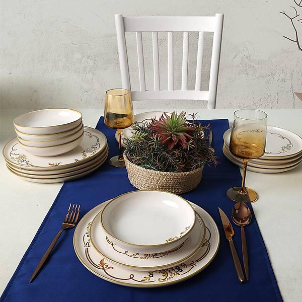 Bronze Bloom Yemek Takm 18 Para 6 Kiilik 22926-27-29