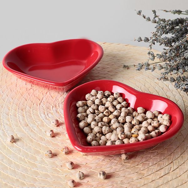 Krmz Kalp erezlik/Sosluk 14 Cm 6 Adet