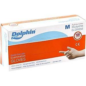 Dolphin Pudrasız Latex Muayene Eldiveni MDR Medium – Hijyenik, Sağlık İçin Uygun