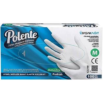 Polente Pudral Latex  Eldiven Medium 100 l