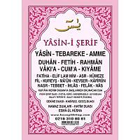 Mevlt Seti Yasin Kitab Pembe Kapak 16x24cm Mevlt ekeri Klah+Tl Kese