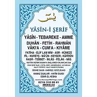 2 li Mevlit seti Orta boy Yasin kitab Mavi Kapak 16x24 cm Gl kokulu tesbih